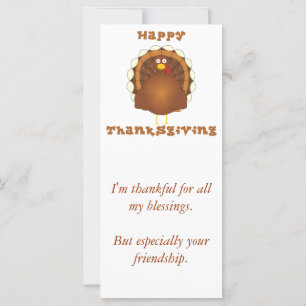 Cartes de dinde de dessin animé bon thanksgiving