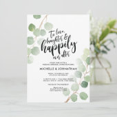 Cartes de Dîner Mariage Eucalyptus vertes (Debout devant)