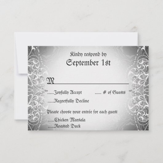 Cartes de dîner RSVP Bride & Groom Skeleton (Devant)