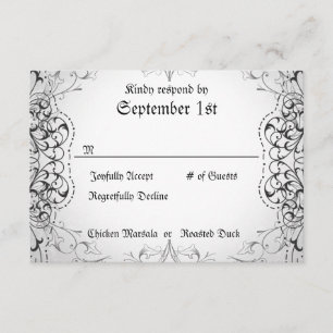 Cartes de dîner RSVP Bride & Groom Skeleton