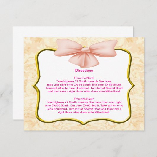 Cartes de direction de cabot rose (Devant / Derrière)