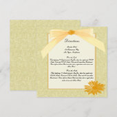 Cartes de direction de fleurs jaunes (Devant / Derrière)