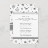 Cartes de direction de mariage d'hiver Neige gris (Devant / Derrière)