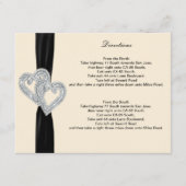 Cartes de direction de ruban noir diamant élégant (Devant)