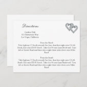 Cartes de direction Mariage blanc Coeurs (Devant / Derrière)