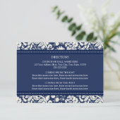 Cartes de direction mariage Bleu Damas (Debout devant)