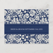 Cartes de direction mariage Bleu Damas (Dos)