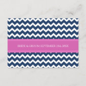 Cartes de direction mariage Bleu Hot rose Chevron (Dos)