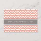 Cartes de direction mariage Coral Grey Chevron (Dos)