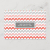 Cartes de direction mariage Coral Grey Chevron (Dos)