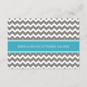 Cartes de direction mariage Gris Bleu Chevron (Dos)