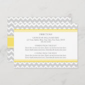 Cartes de direction mariage Gris Jaune Chevron (Devant / Derrière)