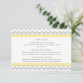 Cartes de direction mariage Gris Jaune Chevron (Debout devant)
