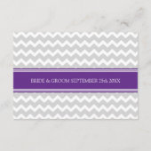 Cartes de direction mariage Gris pourpre Chevron (Dos)