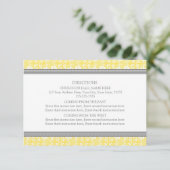 Cartes de direction mariage Lemon Grey Damask (Debout devant)