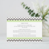 Cartes de Direction mariage Lime Grey Chevron (Debout devant)