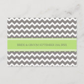 Cartes de Direction mariage Lime Grey Chevron (Dos)