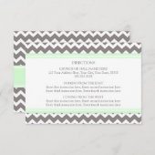Cartes de direction mariage Mint Grey Chevron (Devant / Derrière)