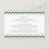 Cartes de direction mariage Mint Grey Chevron (Devant)