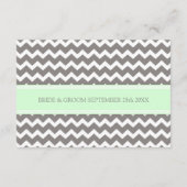 Cartes de direction mariage Mint Grey Chevron (Dos)