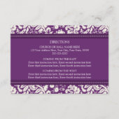 Cartes de direction mariage Plum Damask (Devant)