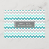 Cartes de direction mariage Turquoise Gris Chevron (Dos)