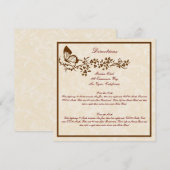 Cartes de direction pour mariage papillon élégant (Devant / Derrière)