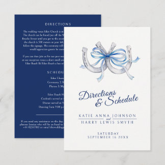 Cartes de directions de mariage aux fers à cheval