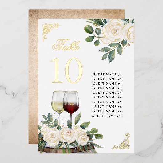 Cartes de disposition de table de mariage de vigno (Recto/Verso)
