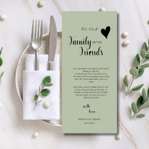 Cartes de disposition de table pour la famille et 