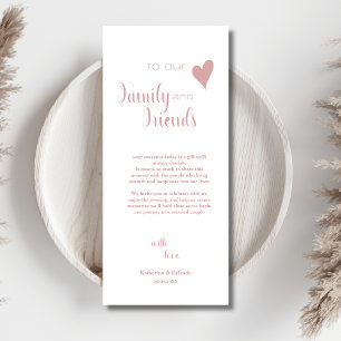 Cartes de disposition Famille & Amis Rose Poussiér