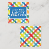 Cartes de don incluses Criss Cross primaires (Devant / Derrière)