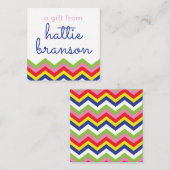 Cartes de don multicolores à motif chevron (Devant / Derrière)