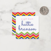 Cartes de don multicolores à motifs chevron (Devant/Arrière en situation)