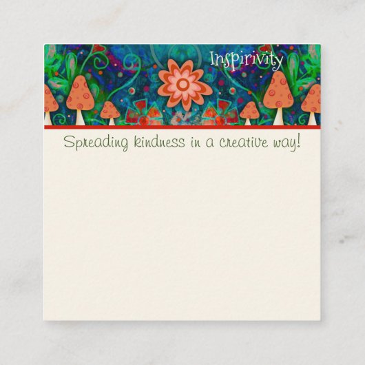 Cartes de douceur pour bon devis de champignons (Dos)