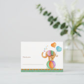 Cartes de douche à baby shower éléphant et rhino (Debout devant)