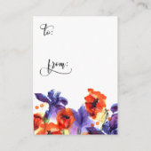 Cartes de douche de pavots rouges et d'iris violet (Dos)