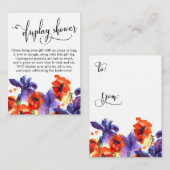 Cartes de douche de pavots rouges et d'iris violet (Devant / Derrière)