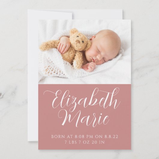 Cartes de Faire-part Boho Rainbow Newborn (Dos)