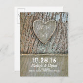 Cartes de faire-part d'arbre à coeur sculpté rusti (Devant / Derrière)