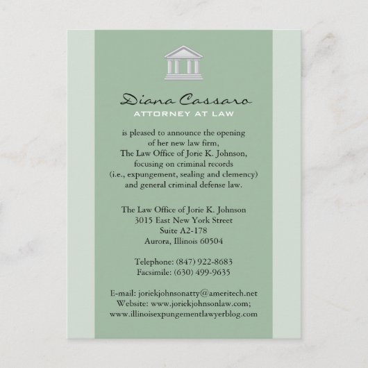 Cartes de faire-part de cabinet juridique (Devant)