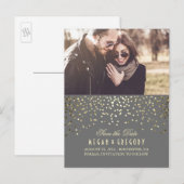 Cartes de faire-part de date avec photo élégante g (Devant / Derrière)