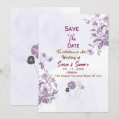 Cartes de faire-part de date de mariage (Devant / Derrière)