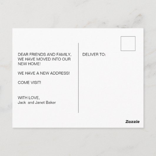 Cartes de Faire-part de déplacement de l'État d'Ok (Dos)