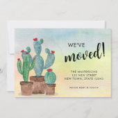 Cartes de Faire-part de déplacement des cactus d'a (Devant)