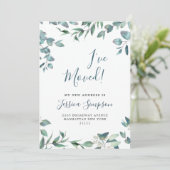 Cartes de Faire-part de déplacement Eucalyptus Aqu (Debout devant)