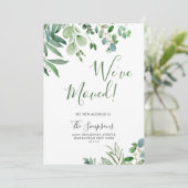 Cartes de Faire-part de déplacement Eucalyptus Aqu (Debout devant)