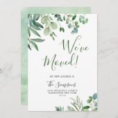 Cartes de Faire-part de déplacement Eucalyptus Aqu (Devant / Derrière)