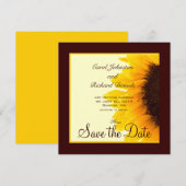 Cartes de Faire-Part de Fleurs de Tournesol avec P (Devant / Derrière)