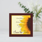 Cartes de Faire-Part de Fleurs de Tournesol avec P (Debout devant)